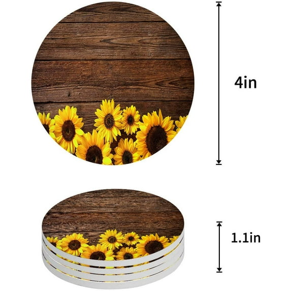 FMSHPON Gray and White Chevron Set of 4 Round Coaster for Drinks, Absorbent Ceramic Stone Coasters Cup Mat with Cork Base for Home Kitchen Room Coffee Table Bar Decor