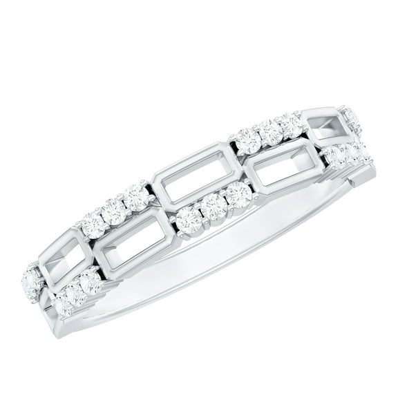 Rosec Jewels Lab Grown Diamond Anniversary Half Eternity Ring Band (EF-VS Grade), 925 Sterling Silver, US 4.00