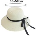 thumbnail image 5 of Nuevo sombrero de paja plegable Simple de ala ancha y flexible para niñas, sombrero para el sol, sombrero de playa para mujer, sombrero de verano protector de viaje, gorro para mujer, 5 of 5