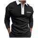 thumbnail image 1 of pstuiky camisas de manga larga para hombre, Camisas casuales para hombre, con botones sólidos, cuello vuelto, manga larga y bolsillo. salir tops m, 1 of 5
