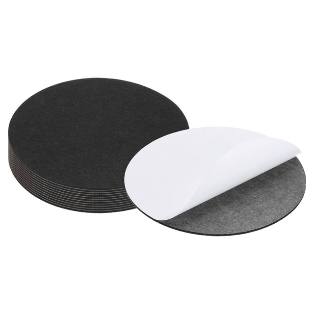Uxcell 9.5 Inch Diameter Lamp Base Felt, 12Pack 3mm Thickness Round Soft Adhesive Felt, Black