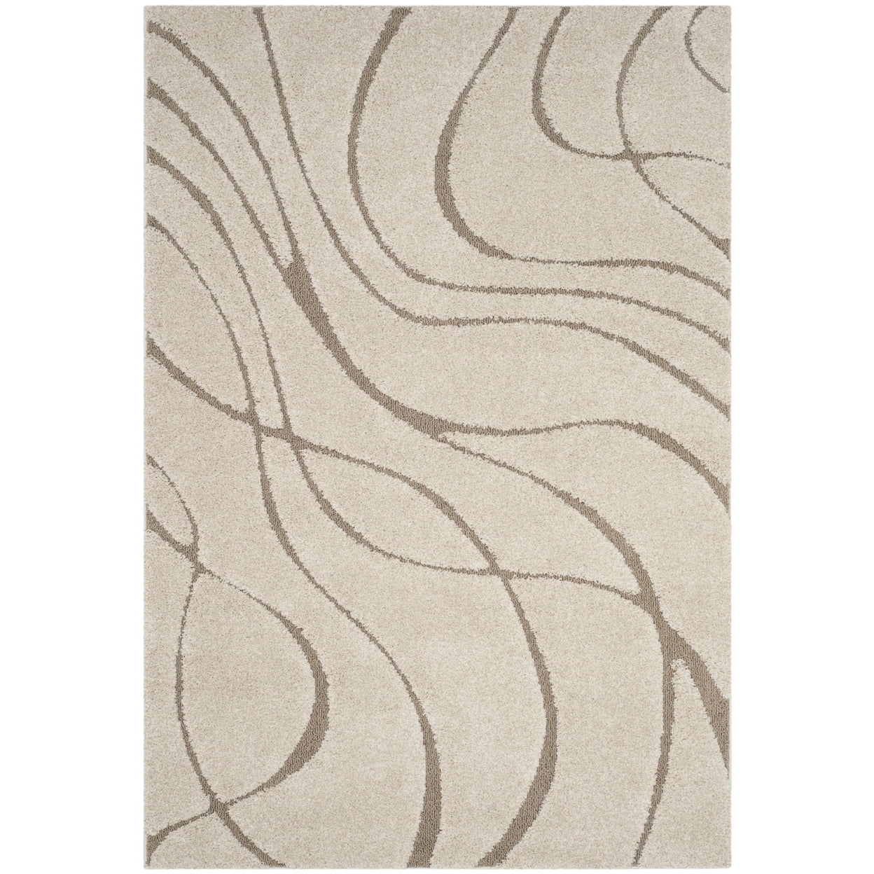 SAFAVIEH Florida Tamzen Abstract Shag Area Rug, Cream/Beige, 8' x 10'