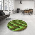 thumbnail image 4 of Ahgly Company Tapis d'Intérieur Rond Lavable en Machine Brun Chocolat Transitionnel, 4 Pieds Rond, 4 of 7