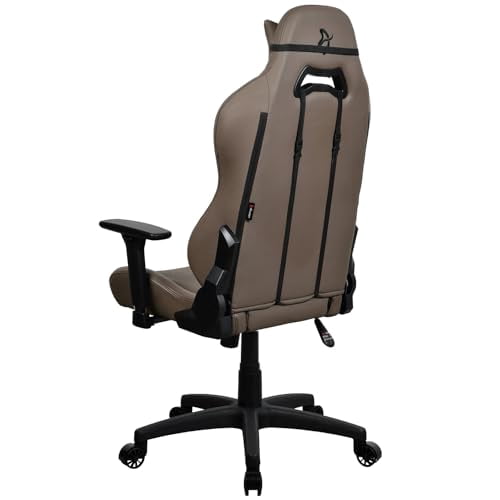Arozzi Torretta Soft PU Leather Material Gaming Chair, Durable Ergonomic Office Chair with Adjustable Height, 3D Armrest & 2 Supportive Pillows (Brown)