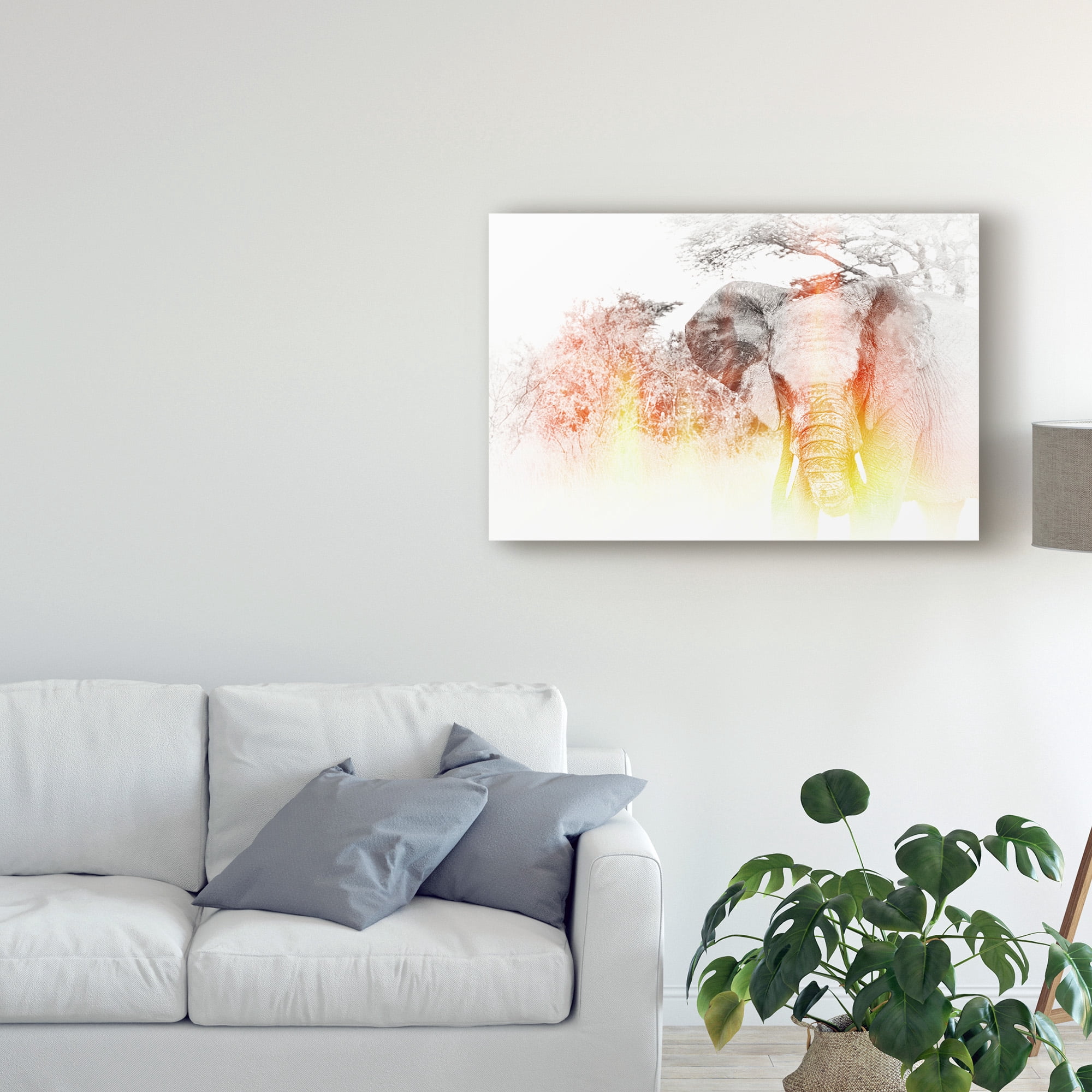 Trademark Fine Art 'Golden Elephant' Canvas Art by Golie Miamee