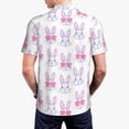 thumbnail image 4 of Daiia Heart Rabbit Pattern Men’s Polo Shirts,Solid Deck Shirt,Classic Fit, Breathable Cotton Polo for Casual and Sport Wear-Large, 4 of 9