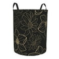 thumbnail image 4 of LNWH Laundry Basket, Golden Line Floral Texture Pattern Foldable Laundry Hamper with Handles Waterproof, Medium Size, 4 of 8