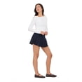 thumbnail image 3 of Forever 21 Women's Pleated Mini Skort with Built-In Shorts, Classic Plaid Pattern, High Waist A-Line Silhouette, Lightweight Casual School Style Fashion, Navy, XXS-XXL, 3 of 6