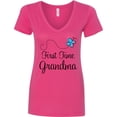 thumbnail image 3 of Inktastic First Time Grandma Butterfly Women's V-Neck T-Shirt, 3 of 5