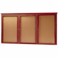 thumbnail image 3 of Aarco Products WBC4872RC 3-Door Enclosed Bulletin Board with Crown Molding - Walnut, 3 of 5