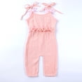 thumbnail image 2 of Godderr Newborn Girls Lace Suspenders Summer Slim Pants Solid Color Lace-Up Jumpsuit 6-24M, 2 of 5