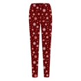 thumbnail image 3 of Gibobby Leggings deportivos mujer Leggings de moda para mujer, pantalones de bota largos elásticos ajustados con estampado navideño informal(Rojo,G), 3 of 4