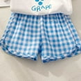 thumbnail image 4 of TMOYZQ Baby Boys Girls Outfits Cotton Short Sleeve Cute Print T-shirt Plaid Shorts Toddler Casual Beach Outfit Summer Clothes, 4 of 5