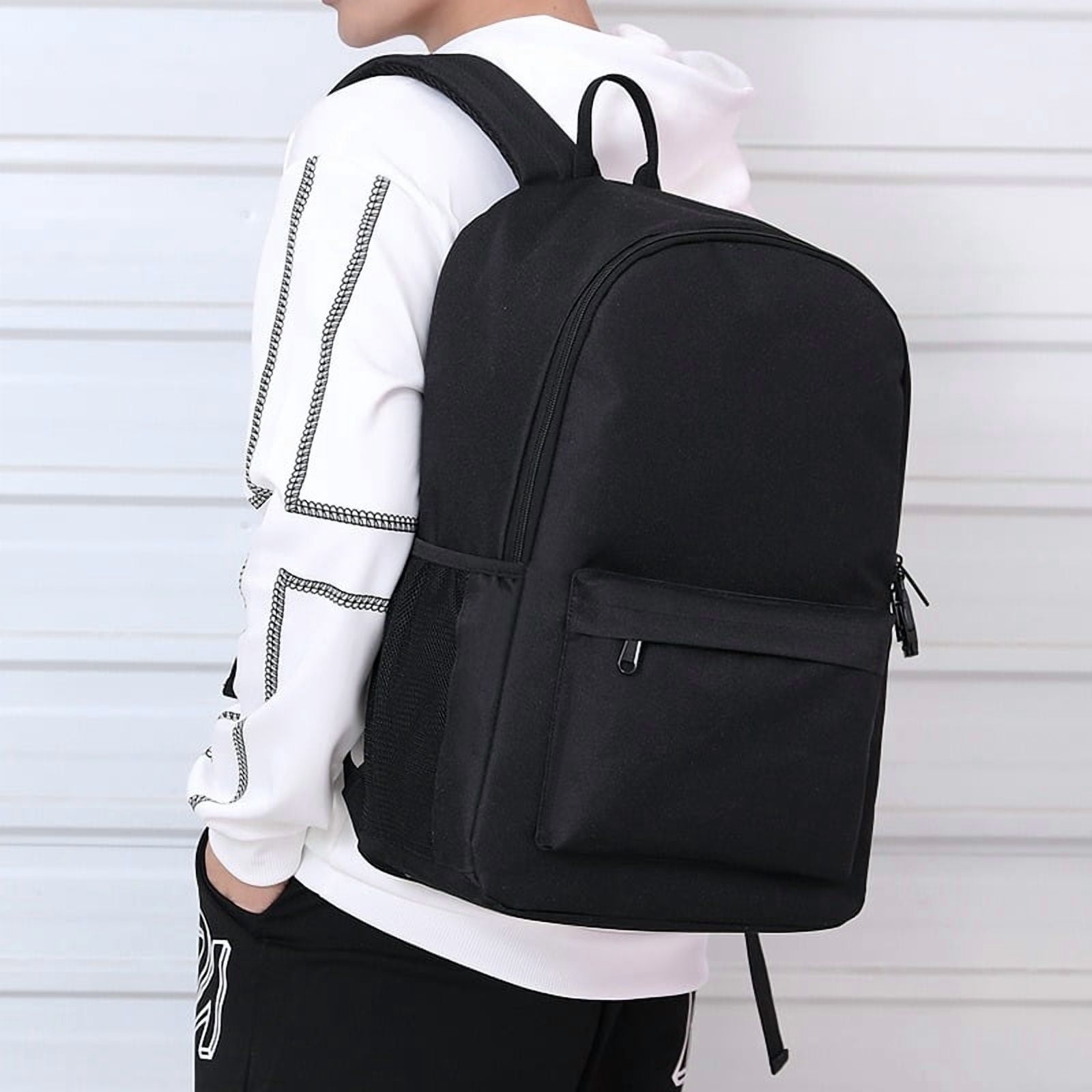 Preston Playz Print Black School Backpack, Cute Cool Anime Gaming Laptop Daypack for Elementary Students, Lightweight Travel Bag with Large Capacity
