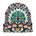 thumbnail image 7 of Naloa Colorful With Blue Oriental Soft Beanie Hat, Knit Beanie Daily Beanie in Fine Knit for Women Men Winter Travel, Outdoor, 7 of 7