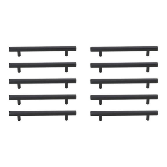 Elegant Decor Dior 6-5/16" Center to Center Matte Black Bar Pull Multipack (set of 10)