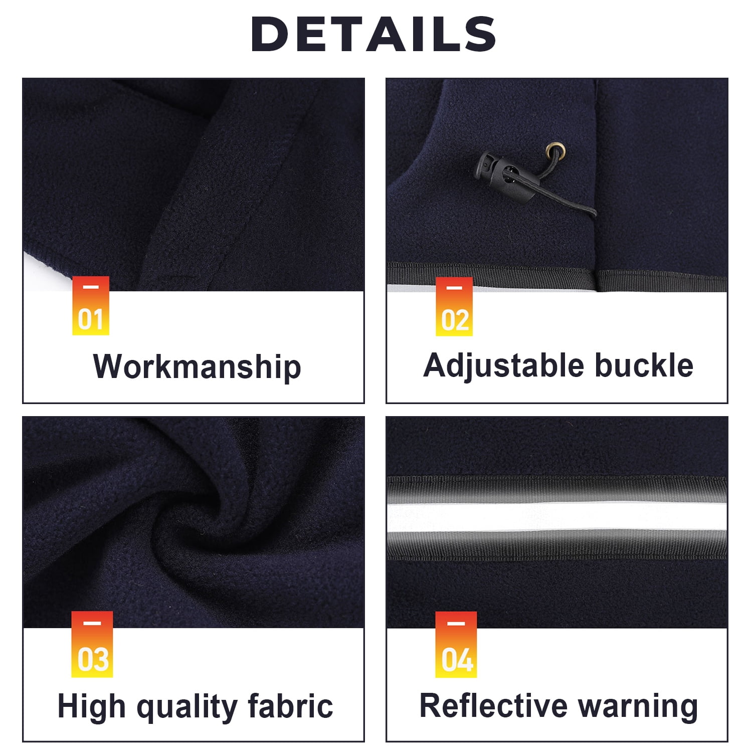 2 Pack Ski Face Mask Neck Gaiter Thermal Soft Face Cover Headwear Skiing Fishing Navy Blue
