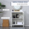 thumbnail image 4 of NovaCraft  Modern Bathroom Floor Cabinet, Freestanding Bathroom Storage Cabinet with Double Glass Doors and Adjustable Shelves, White, 4 of 9