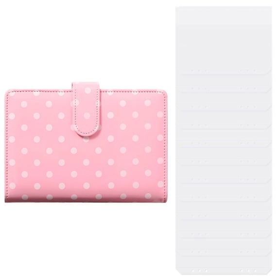 Solivara Budget Planner Notebook A6 PU Leather Detachable 6 Ring With Zipper Pockets For Money Management(Pink,7.48*5.31*1.26in)