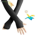 thumbnail image 6 of BadPiggies 2 Pairs UV Protection Cooling Arm Sleeves, UPF 50+ Men & Women Long Sun Protection Sports Sleeves Tattoo Cover Up With Thumb Holes (Black), 6 of 11