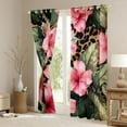thumbnail image 3 of jejeloiu Pink Rustic Flower Black Out Curtains,Jungle Leopard Print Curtains Pack of 2 (42x63 Each),Green Monstera Leaf Bedroom Curtains For Men Women,Ultra Soft Home Decor, 3 of 6