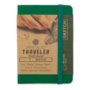 Pentalic Recycled Traveler's Sketchbook - 4-1/8" x 2-7/8", Green