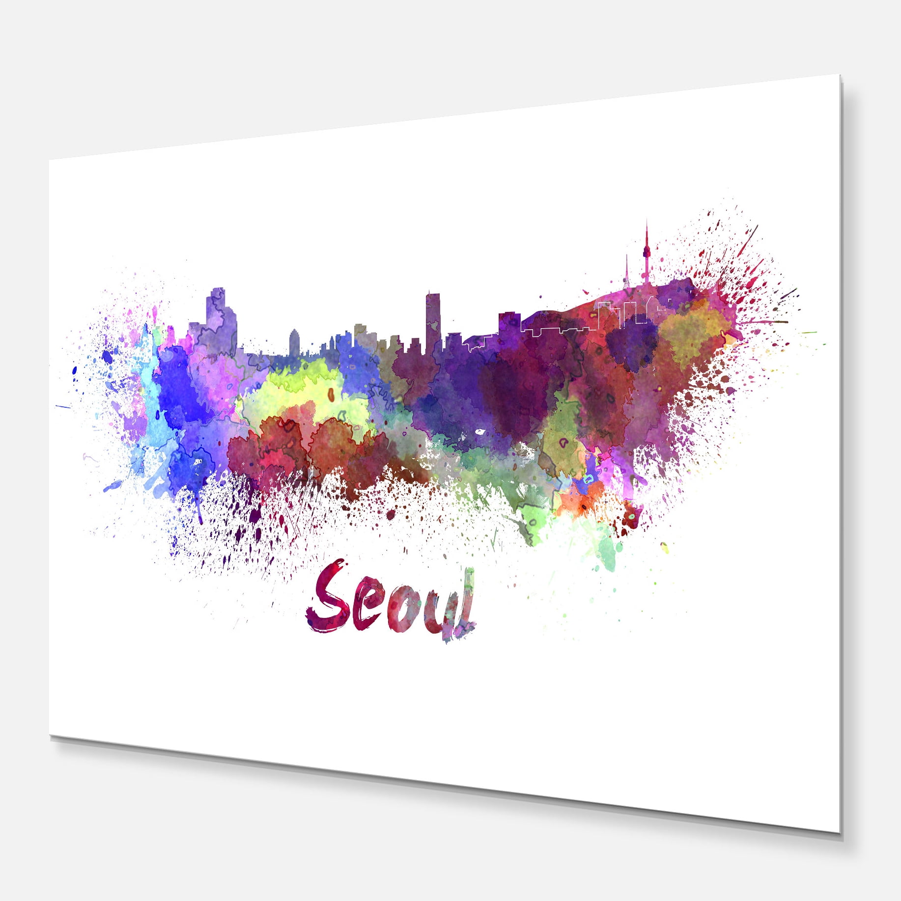 Designart 'Seoul Skyline ' Cityscape Metal Artwork Print