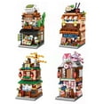 thumbnail image 1 of Japanese Street View Shop Building Blocks House Toy, 4 Models Mini DIY Building Blocks Model MOC Construction Toy, 1 of 7