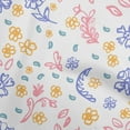 thumbnail image 1 of oneOone Cotton Silk Medium Blue Fabric Florals Sewing Material Print Fabric By The Yard 42 Inch Wide, 1 of 6