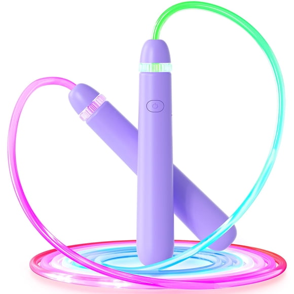 Jump Rope ACHDOFITS - Lámpara LED para niños y adultos, color morado