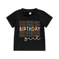 thumbnail image 1 of Gupgi T-Shirts d'Anniversaire pour Bébé Fille Enfants Imprimé Lettre Col Rond Manches Courtes Hauts d'Été, 1 of 7