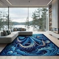 thumbnail image 2 of ODIKA Navy Animals Octopus Marine Creature Wave Border Tentacle Nautical Non-Slip Chair-Friendly Floor for Dining Room, Under Table, Office, 2 of 7
