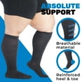 thumbnail image 3 of Made in USA - Men and Womens Compression Knee High 15-20mmHg - Black, Large, 3 of 11