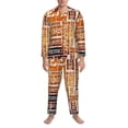 thumbnail image 3 of Lsque Hand Drawn Vintage Coffee Pattern Long Sleeve Pajama Set for Men - Soft 2-Piece Sleepwear and Loungewear Set with Pockets, Comfy Nightwear-X-Large, 3 of 7