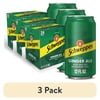 (3 pack) Schweppes Caffeine Free Ginger Ale Soda Pop, 12 fl oz, 24 Pack Cans