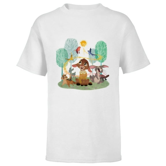 Disney Wish Star and Valentino Animal Friends - Short Sleeve T-Shirt for Kids - Customized-White