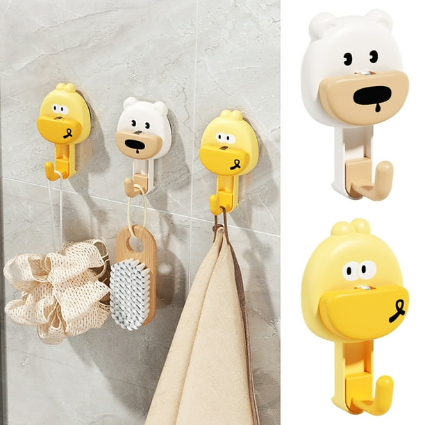 Ganchos de ventosa resistentes - adhesivo al vacío fuerte, sin marcas para azulejos y vidrio, ganchos de plástico blanco y amarillo, 4,09x2,36 pulgadas