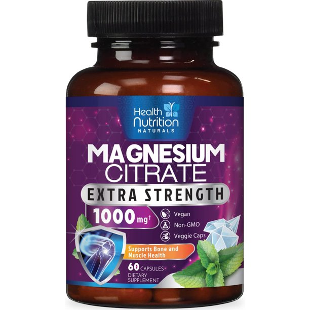 Magnesium Citrate Capsules 1000mg Max Absorption Magnesium Powder