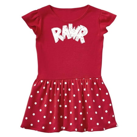 

Inktastic Rawr Distressed Text in White Gift Baby Girl Dress