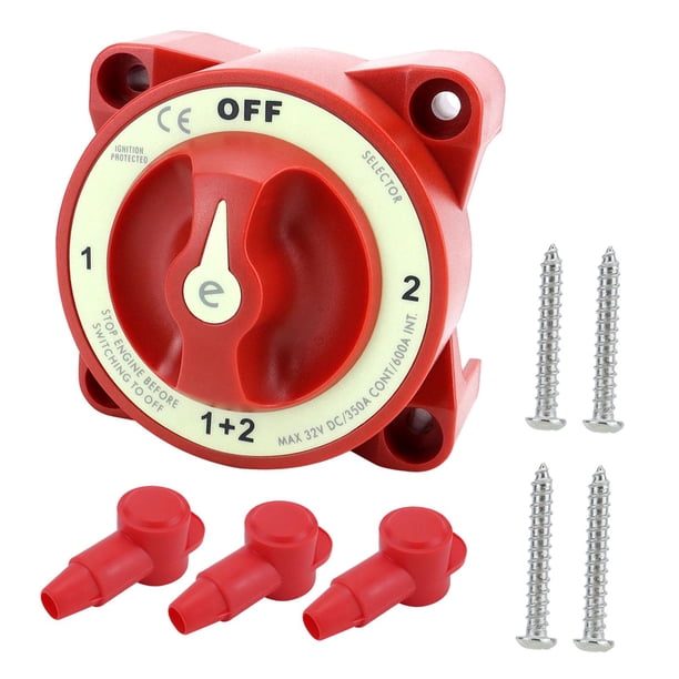 Selector de interruptor de batería, 4 posiciones, interruptor de desconexión de batería, máx. 32 V para RV