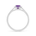 thumbnail image 2 of ANGARA Natural Oval Amethyst with Diamond Collar Solitaire Ring in 14K White Gold for Women (Size-7x5mm) | February Birthstone, Birthday, Anniversary, Jewelry Gift for Women | Natural Amethyst Ring, 2 of 9
