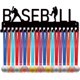 thumbnail image 1 of Exhibidor de medallas de béisbol, soporte para medallas, estante colgante deportivo de metal, premios para atletas, decoración de pared de hierro con 20 ganchos, 1 of 9