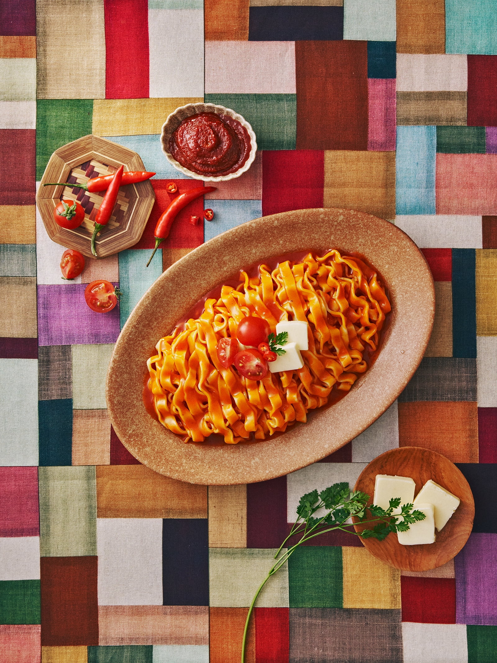 ARIH Modern Noodles, Western-Korean Fusion Soup-Less Noodles, Gochujang Butter, Bowl