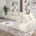 thumbnail image 2 of ZAFLY Modular Sectional Sofa, Convertible L Shaped U Shaped Couch Sofa, Living Room Furniture Sets Modern Armless Floor Sofa, Couch for Living Room Bedroom, 5PCS (Beige), 2 of 7
