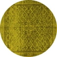 thumbnail image 1 of Ahgly Company Machine Washable Indoor Round Persian Yellow Traditional Area Rugs, 3' Round, 1 of 4