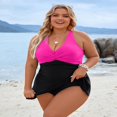 thumbnail image 3 of OUSITAID Women Plus Size Swimsuit One Piece Tummy Control Bathing Suits Swim Suits  (4XL  Black Green), 3 of 7