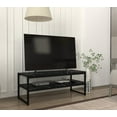 thumbnail image 3 of Touch Tv Stand, 42 Inch Black Metal Frame TV Stand with Open Storage – 2-Tier Anthracite Entertainment Center for Living Room, Media Console(Black Marble), 3 of 7