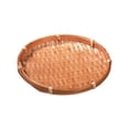 thumbnail image 4 of Bandeja de almacenamiento, cesta tejida, recogedor redondo, cesta de pan para verduras, bandeja para servir, cesta de frutas para gabinete, cocina, 17cm, 4 of 9