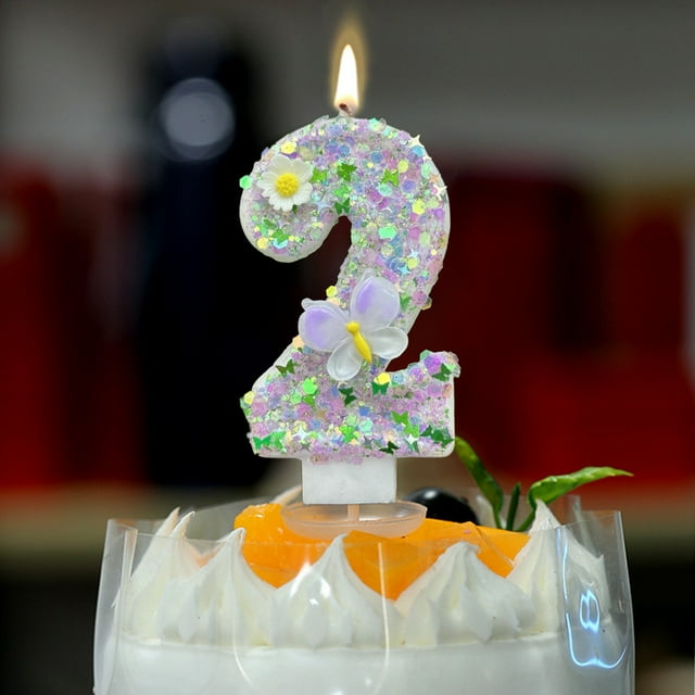 Vela con Número Multicolor, Diseño Floral Decorativo, Aspecto Brillante y Festivo, Decoración para Tarta de Cumpleaños, Elemento Esencial para Fiestas Personalizadas, Fácil de Colocar, Tamaño 4 X 7 C
