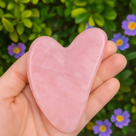 Guasha Rose Quartz Stone Face Muscle Sculptor,guasha for Jawline. Face Massager